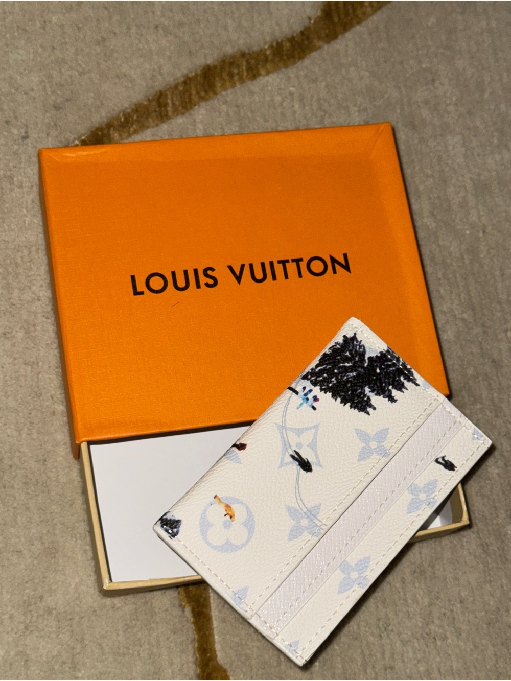 Louis Vuitton White Monogram Floral Card Holder